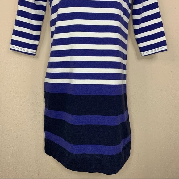 Banana Republic Blue White Striped Dress Stretch Petite Extra Small - Picture 3 of 11